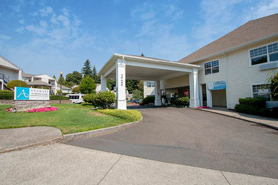 Avamere at Cascadia Village Senior Living in Sandy, Oregon front exterior