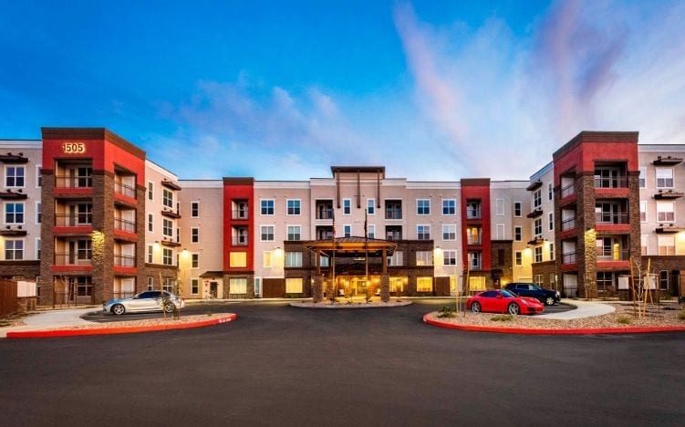 Front entrance of Verena at Gilbert Senior Living 
