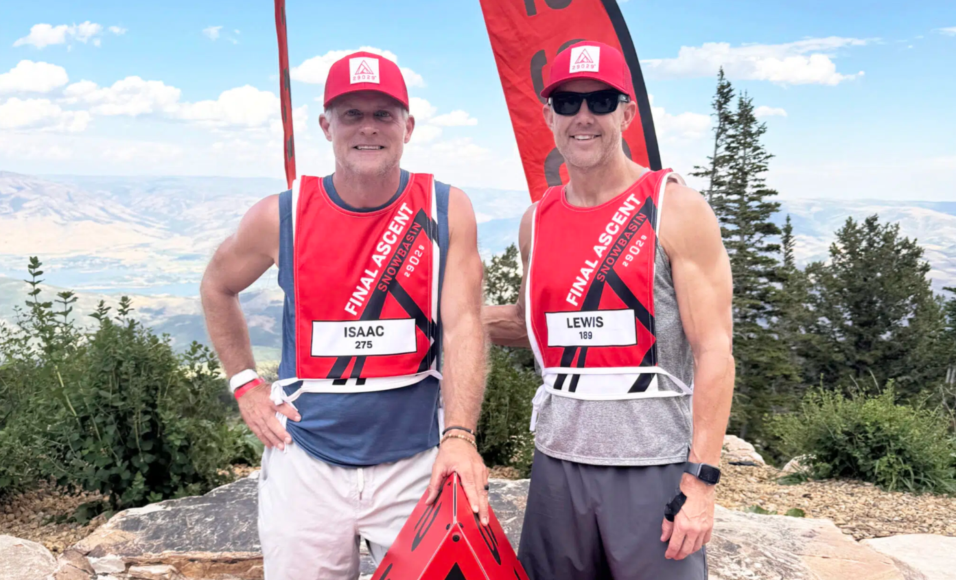 Isaac Scott and Lewis Mccoy at the top of a mountain